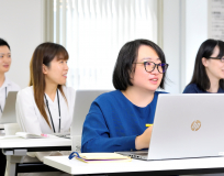 研修の様子。実務事例をメインにした講義内容で、実務への応用をスムーズに行うことができます。