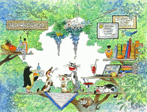 事務所風景（平野ルイシン画伯）